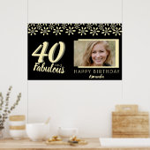 Foto van 40 en Fabulous Yellow Daisy Flower Waterv Poster (Keuken)