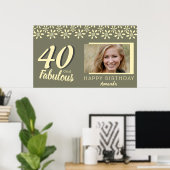 Foto van 40 en Fabulous Yellow Daisy Flower Waterv Poster (Thuiskantoor)