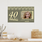 Foto van 40 en Fabulous Yellow Daisy Flower Waterv Poster (Keuken)