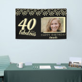 Foto van 40 en Fabulous Yellow Daisy Flower Waterv Spandoek (Beurs)
