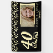 Foto van 40 en Fabulous Yellow Daisy Flower Waterv Spandoek (Verticaal)