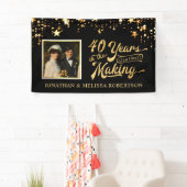 Foto van 40e Jubileum: zwart en gouden sterren Spandoek (Insitu)