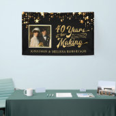 Foto van 40e Jubileum: zwart en gouden sterren Spandoek (Beurs)