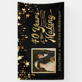 Foto van 40e Jubileum: zwart en gouden sterren Spandoek (Verticaal)