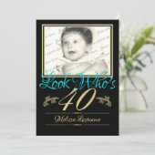 Foto van 40e verjaardag kaart (Staand voorkant)