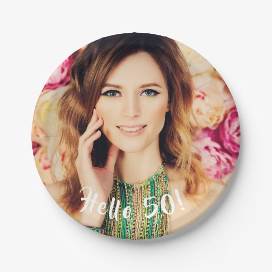 foto van 40e verjaardag papieren bordje (Voorkant)