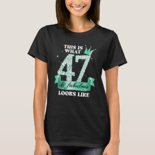 Foto van 47 & Fabulous I Turquoise Black Party Gro T-shirt