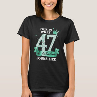 Foto van 47 & Fabulous I Turquoise Black Party Gro T-shirt