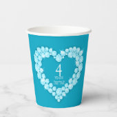 Foto van 4-de Blue Topaz Weddenschap herdenkingsda Papieren Bekers (Achterkant)