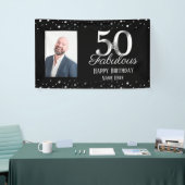 Foto van 50 en Fabulous Birthday Confetti Spandoek (Beurs)