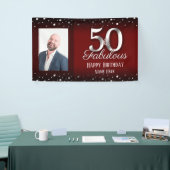 Foto van 50 en Fabulous Birthday Confetti Spandoek (Beurs)
