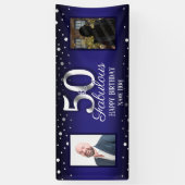 Foto van 50 en Fabulous Birthday Confetti Spandoek (Verticaal)