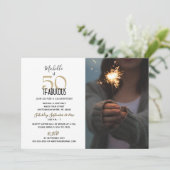 Foto van 50 en Fabulous Birthday Party Kaart (Staand voorkant)