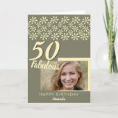 Foto van 50 en Fabulous Daisy Flower Waterverf Kaart (Voorkant)