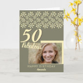 Foto van 50 en Fabulous Daisy Flower Waterverf Kaart (Gele Bloem)