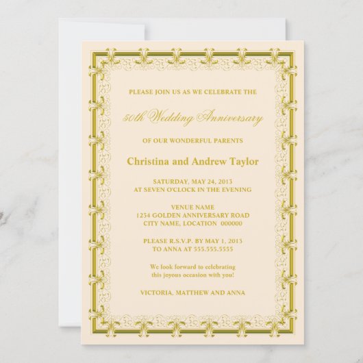 Foto van 50-jarig huwelijksjubileum kaart (Achterkant)