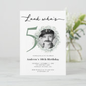 Foto van 50e verjaardag van de geboorte kaart (Staand voorkant)