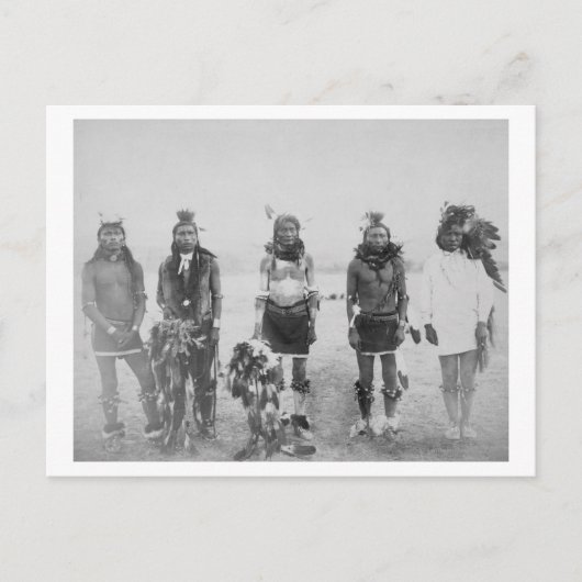 Foto van 5 Grass Dance Indian Warriors Briefkaart (Voorkant)