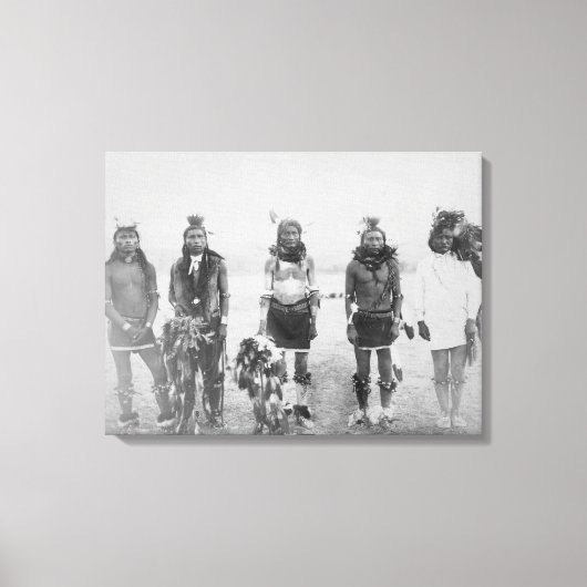 Foto van 5 Grass Dance Indian Warriors Canvas Afdruk (Voorkant)