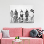 Foto van 5 Grass Dance Indian Warriors Canvas Afdruk (Insitu (Woonkamer))