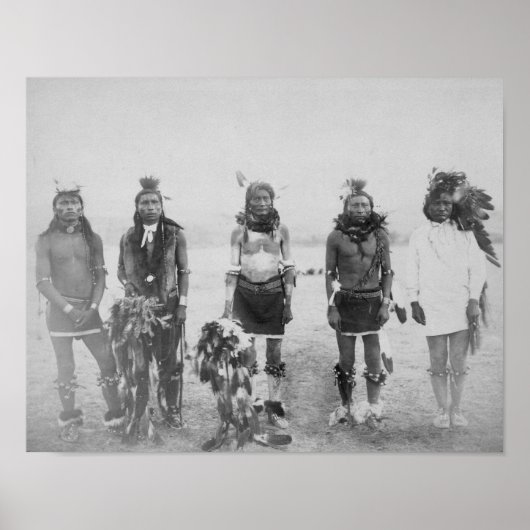 Foto van 5 Grass Dance Indian Warriors Poster (Voorkant)