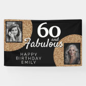 Foto van 60 en Fabulous Gold Glitter 2 Dag van de Spandoek (Horizontaal)