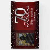 Foto van 70 en Fabulous Birthday Confetti Spandoek (Verticaal)