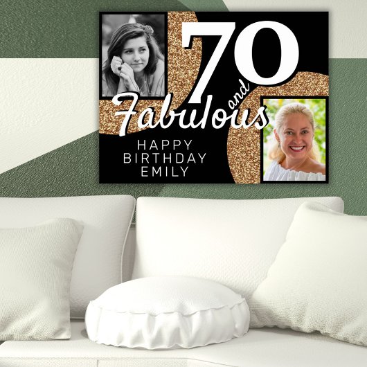 Foto van 70 jaar en Fabulous Gold Glitter 2: geboo Poster