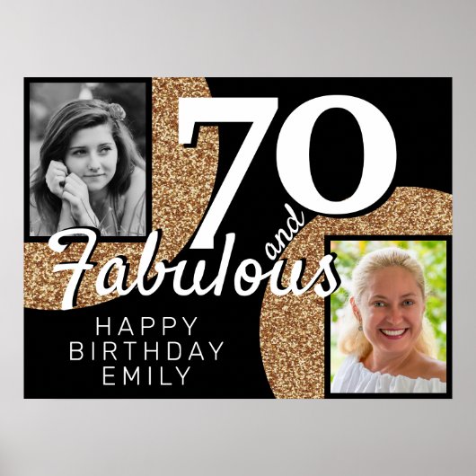 Foto van 70 jaar en Fabulous Gold Glitter 2: geboo Poster (Voorkant)