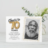 Foto van 70 jaar op 70e verjaardag kaart (Staand voorkant)