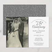 Foto van 75e verjaardag hartconfetti bruiloft kaart (Voorkant / Achterkant)