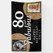 Foto van 80 jaar en Fabulous Gold Glitter 2 Spandoek (Verticaal)