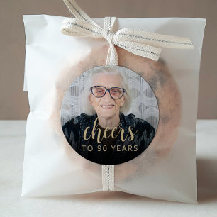 Foto van 90ste verpartij met proost ronde sticker