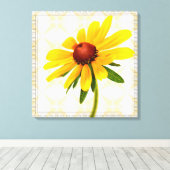 Foto van A Black-Eyed Susan Blossom Canvas Afdruk (Insitu (Houten vloer))