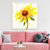Foto van A Black-Eyed Susan Blossom Canvas Afdruk (Insitu (Woonkamer))