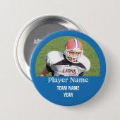 Foto van aangepast sportteam - BLUE Ronde Button 7,6 Cm (Voorkant /achterkant)