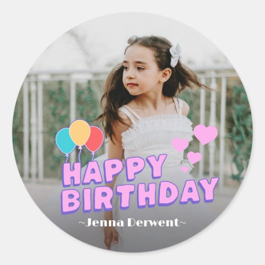 Foto van Aangepaste verjaardag Ronde Sticker (Voorkant)