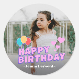 Foto van Aangepaste verjaardag Ronde Sticker