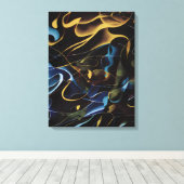 Foto van Abstracte verf dicht Canvas Afdruk (Insitu (Houten vloer))
