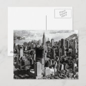 Foto van Aerial Manhattan Black & White Briefkaart (Voorkant / Achterkant)