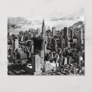 Foto van Aerial Manhattan Black & White Briefkaart