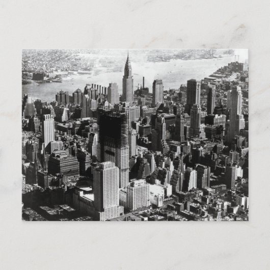 Foto van Aerial Manhattan Black & White Briefkaart (Voorkant)