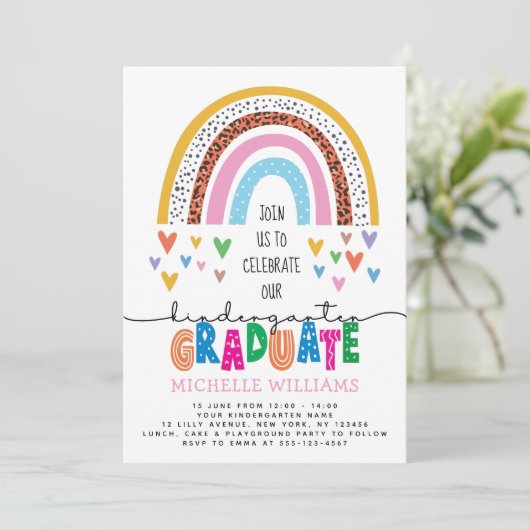 Foto van afgestudeerde kleuter  kaart (Staand voorkant)