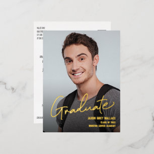 Foto van afgestudeerde man met Bachelor of Arts aa Folie Feestdagen Briefkaart