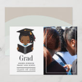 Foto van African American Girl Afstuderen Aankondiging (Voorkant / Achterkant)