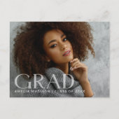 Foto van Afstudeerder voor doorzichtige tekst met Briefkaart (Voorkant)