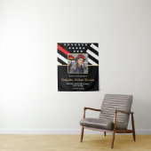 Foto van afstudeerfeestje brandweeracademie wandkleed (In situ)