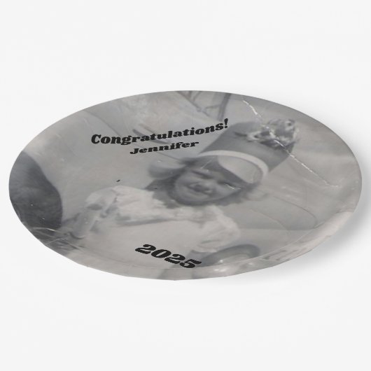 Foto van Afstuderen | Felicitatie | Naam en jaar Papieren Bordje (Gekanteld)