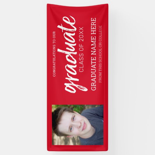 Foto van afstuderen - Klasse van Afstudeerder Red Spandoek (Verticaal)