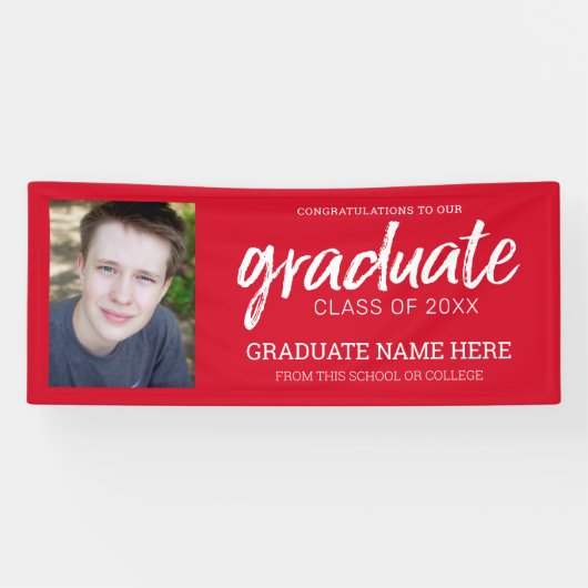 Foto van afstuderen - Klasse van Afstudeerder Red  Spandoek (Horizontaal)